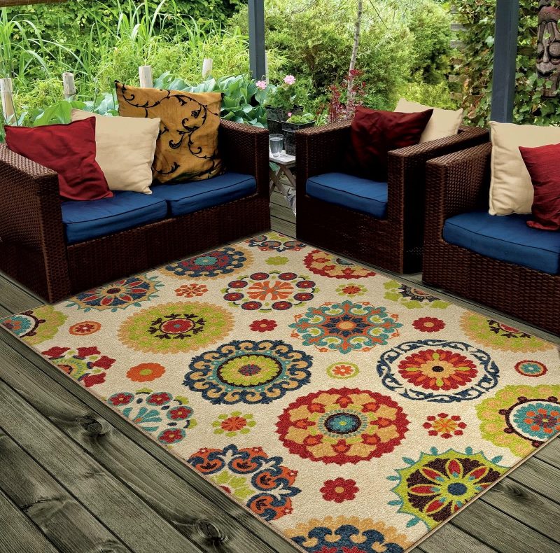27 Best Outdoor Rug Ideas to Brighten Up Your Patio [Easy to Clean]