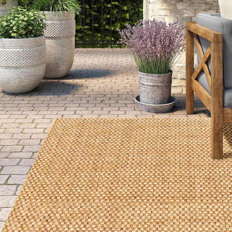 Best Outdoor Rug Ideas-Orris Sand Indoor/Outdoor Area Rug by Lark Manor