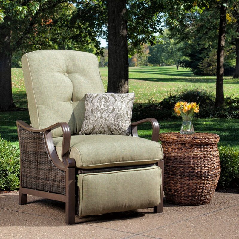 Best Patio Chair Ideas-Ventura Wicker Luxury Patio Recliner with Pillow by Hanover