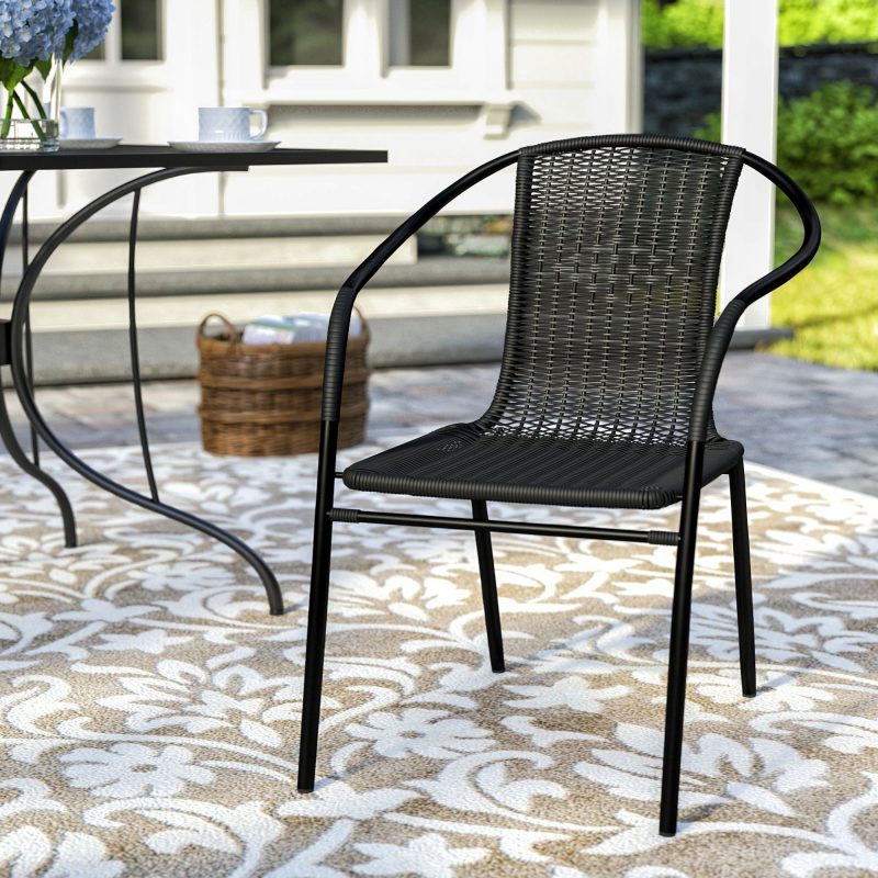 Best Patio Dining Chairs-Acadian Stacking Patio Dining Chair by Three Posts