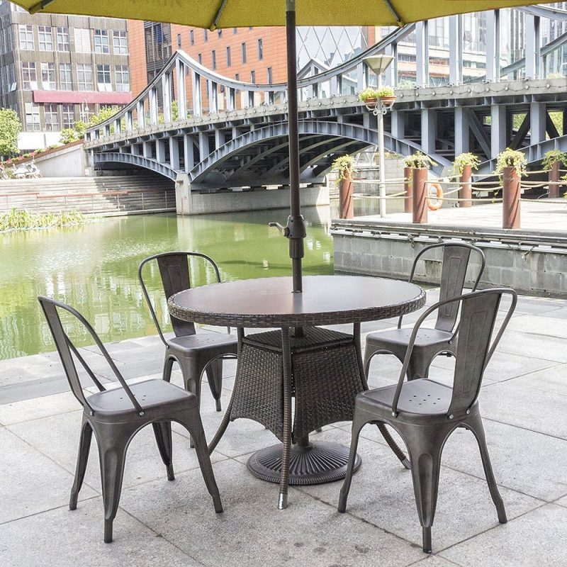 Best Patio Dining Chairs-Metal Dining Chair by Furmax