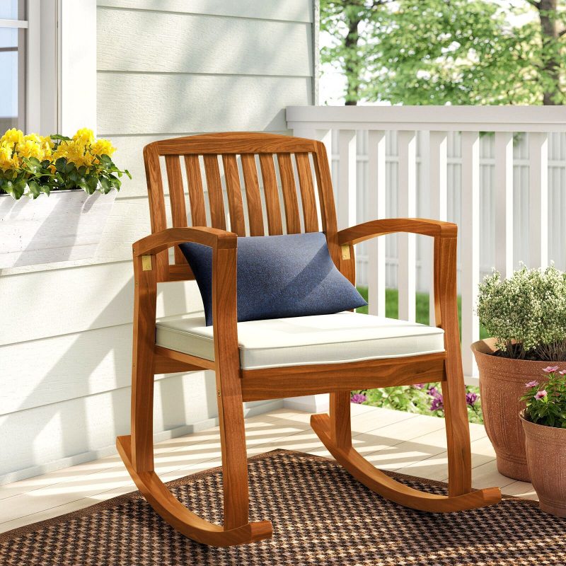 Best Patio Rocking Chairs-Brayan Rocking Chair with Cushion by Sol 72 Outdoor