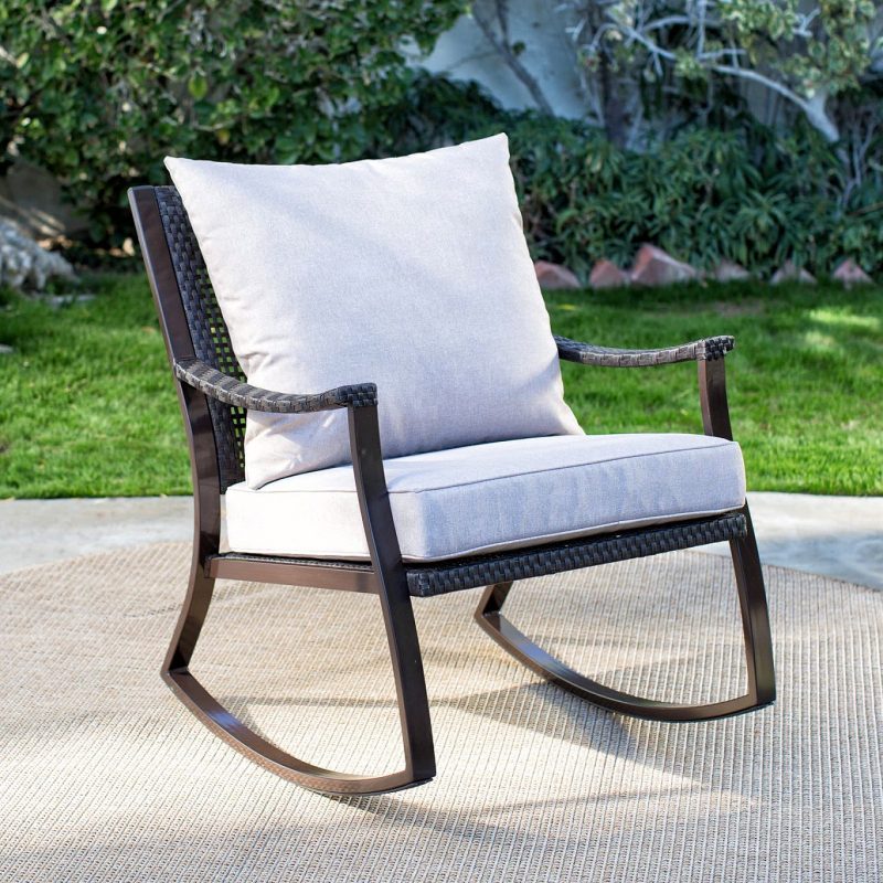 Best Patio Rocking Chairs-Losani All Weather Wicker Outdoor Rocking Chair by Coral Coast
