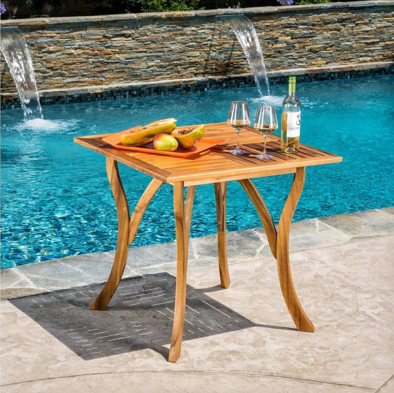 Best Patio Dining Tables-Hermosa Square Acacia Wood Table by Christopher Knight Home
