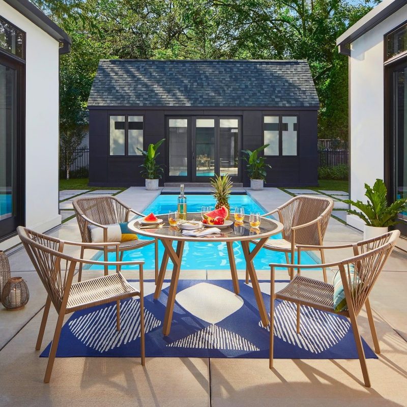 Best Patio Dining Tables-Levy 4 Person Painted Glass Patio Dining Table by Project 62