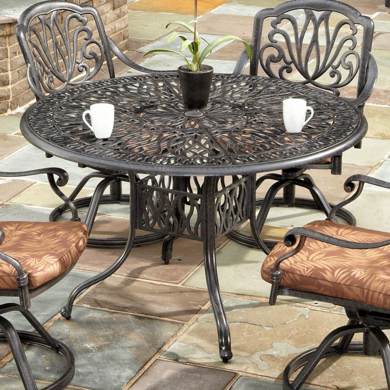 Best Patio Dining Tables-Maryann Metal Dining Table by Fleur De Lis Living