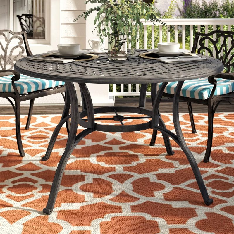Best Patio Dining Tables-Maytown Metal Dining Table by Darby Home Co