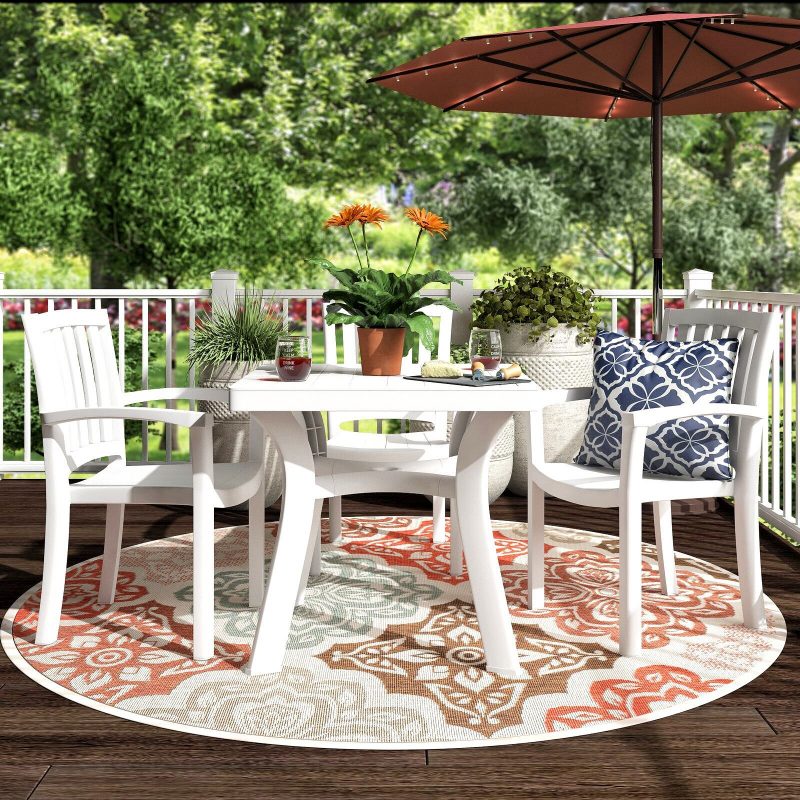 Best Patio Dining Tables-Snake River PlasticResin Dining Table by Red Barrel Studio