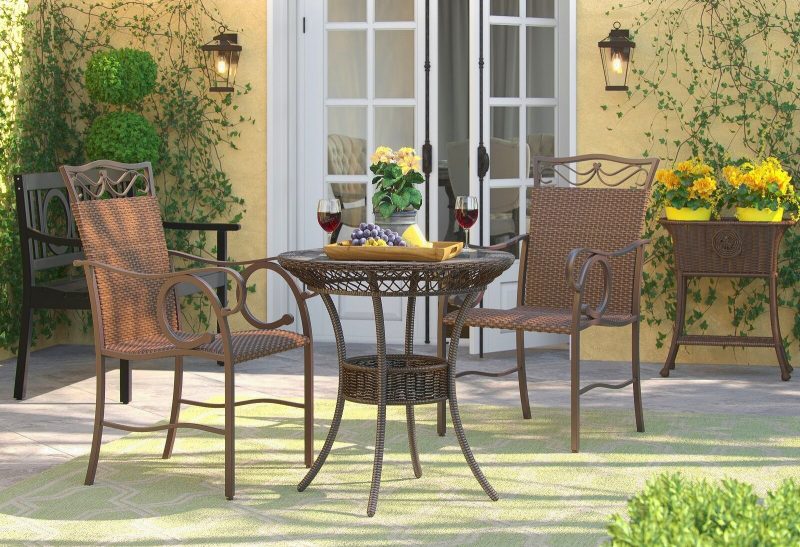 Best Small Patio Table Ideas-Aiana Glass Bistro Table by Winston Porter