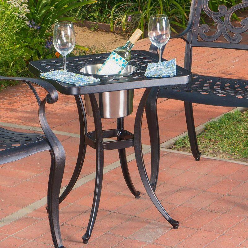 Best Small Patio Table Ideas-Parramore Metal Bistro Table by Andover Mills